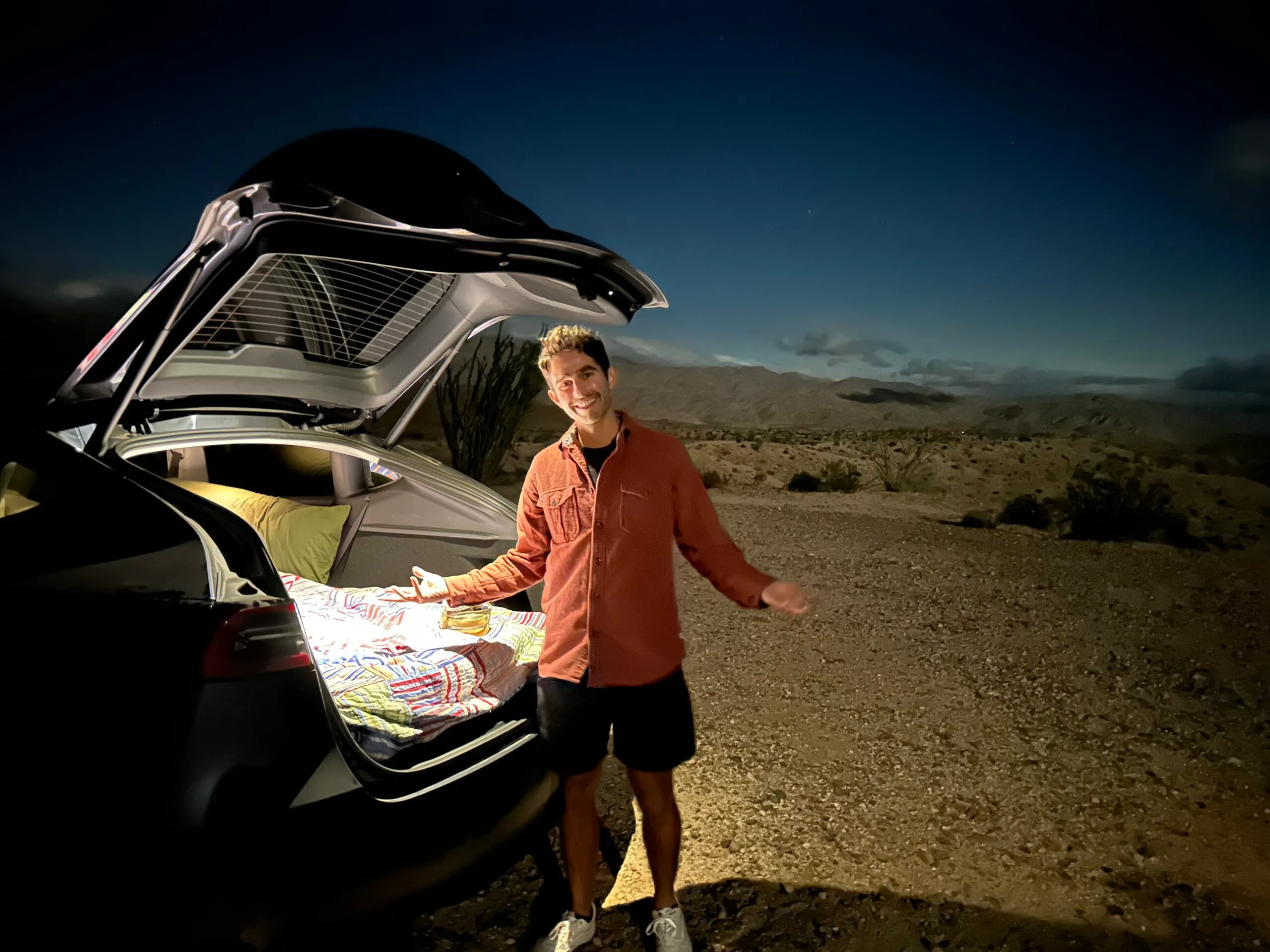 Tesla Set Up For Camping - Getting Ready For Bed