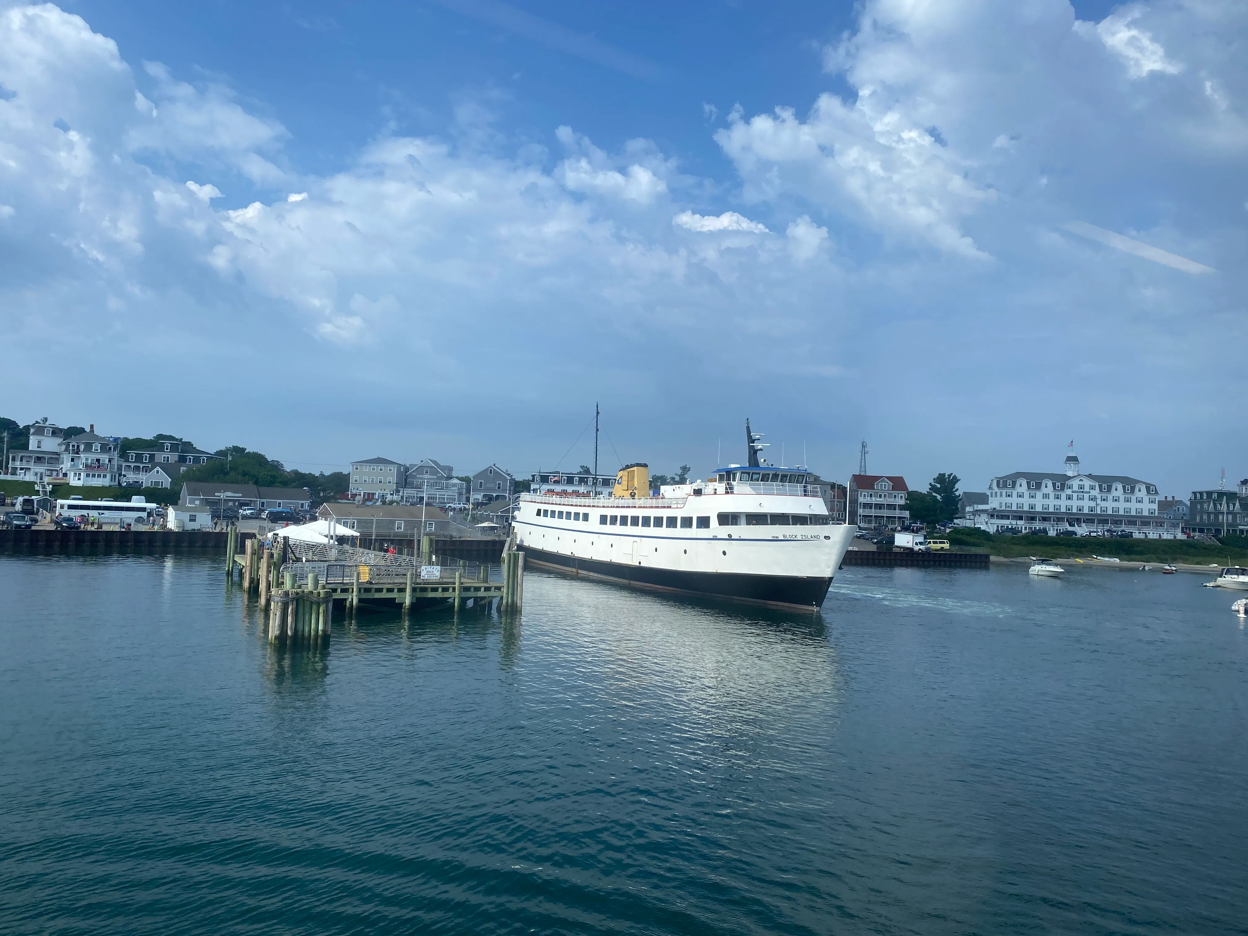 Block Island ferry docked in Old Harbor