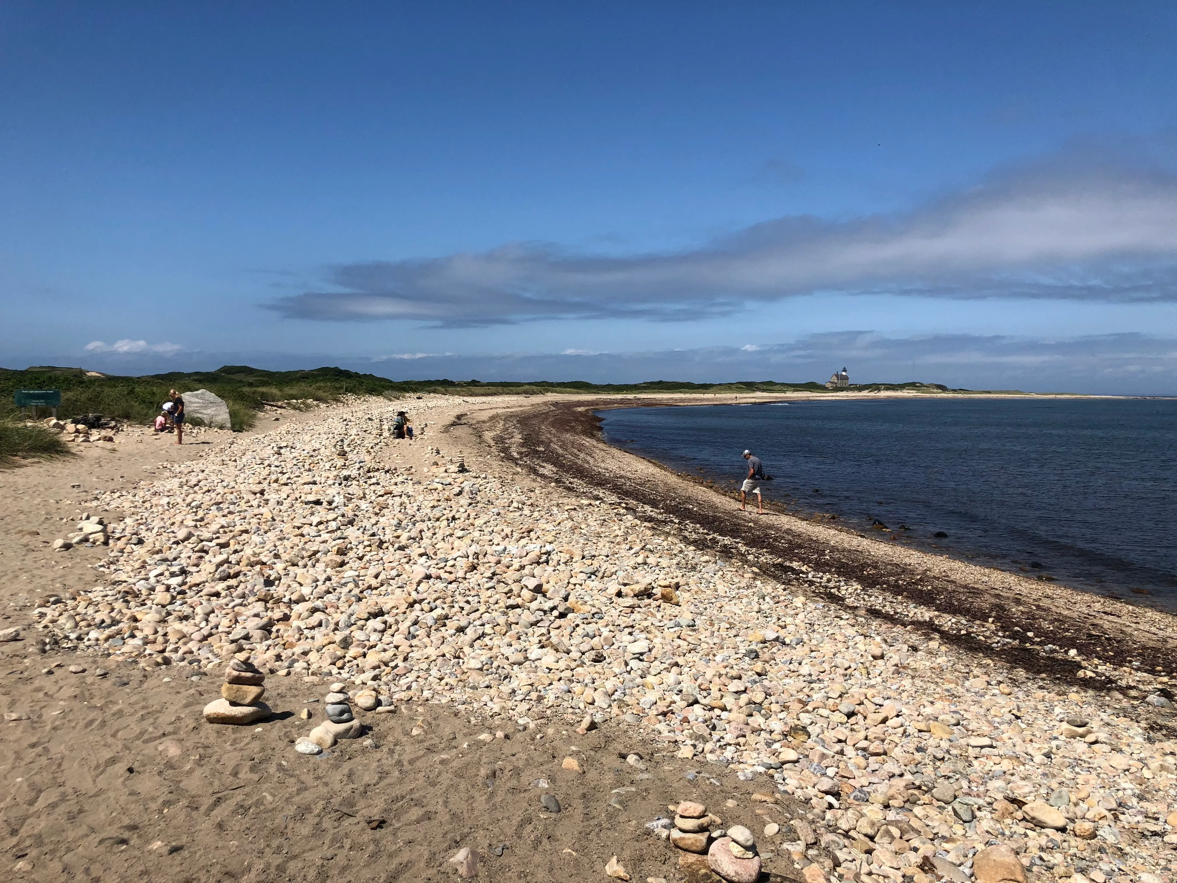 Rock cairns at North Lighthouse beach