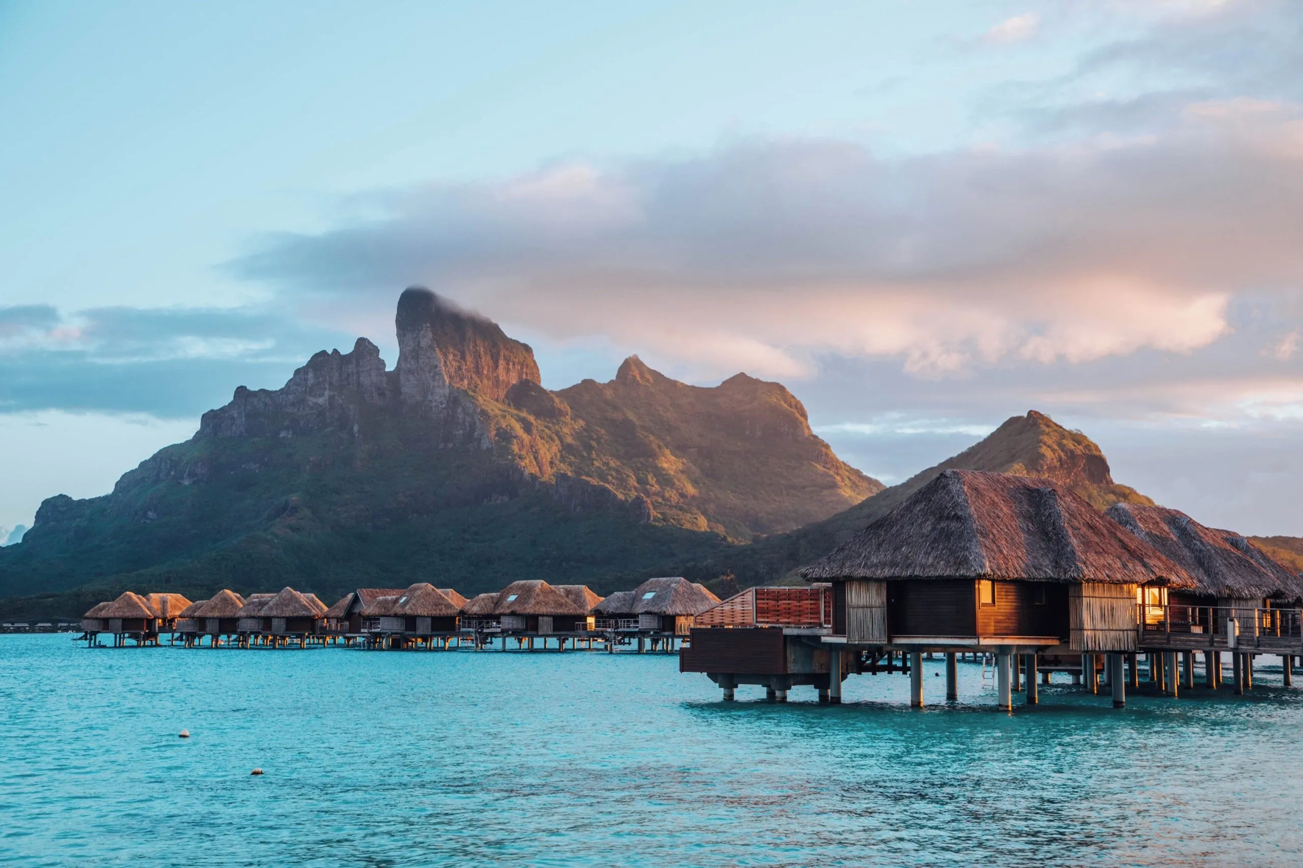 Four Seasons Resort Bora Bora; cinematic luxury hotels like The White Lotus