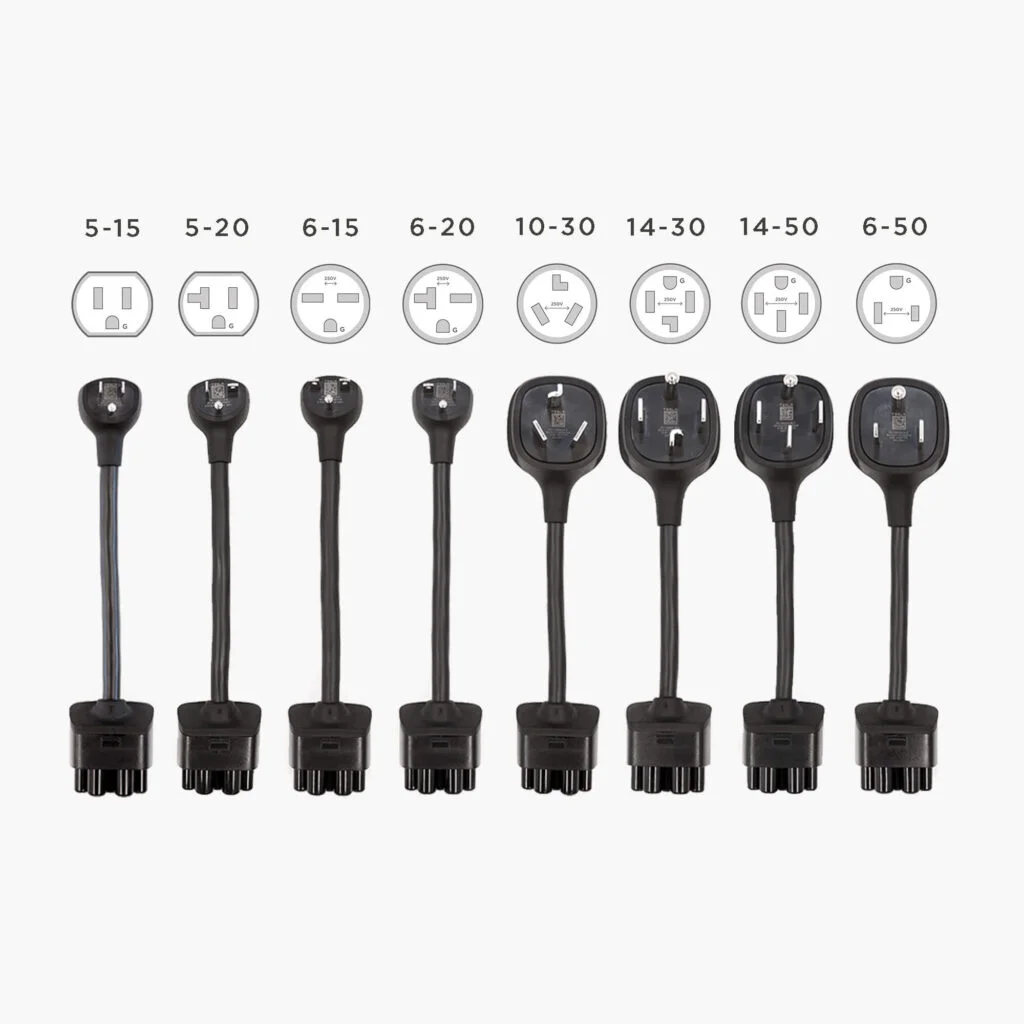 Photo of the 8 charging connectors you can buy for the tesla mobile connector charger