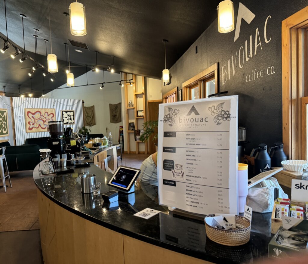 Bivouac Interior and Menu - Best Coffee in Evergreen, Colorado