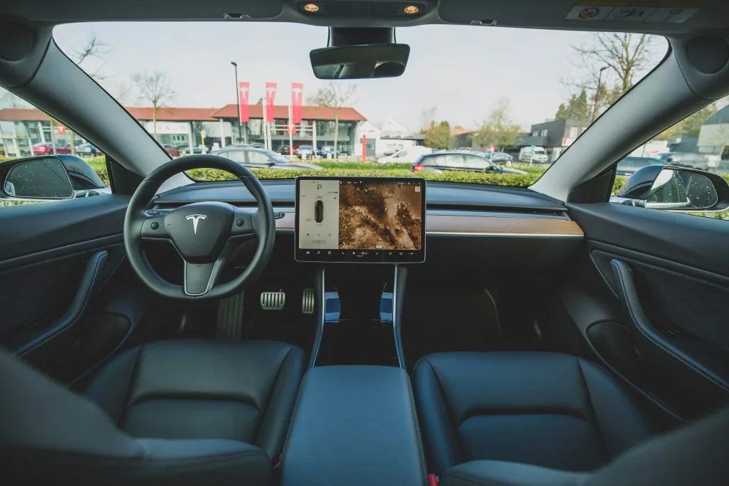 Tesla model 3 how to set up Tesla charging automation interior of vehicle